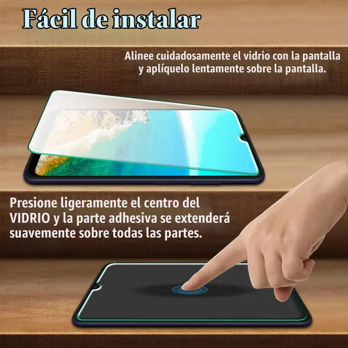 Vista 4 de [Paquete de 2] Protector de pantalla diseñado para Samsung Galaxy A03s / Galaxy A03 vidrio templado, antiarañazos, sin burbujas, compatible