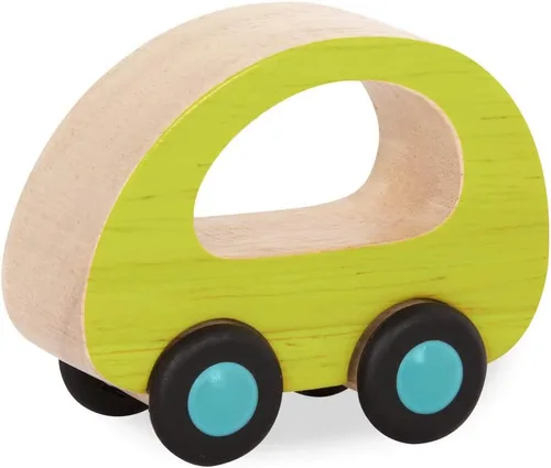 Vista 10 de B. toys Juego de autos de juguete de madera con 6 vehículos coloridos para niños y niños pequeños - Camiones duraderos - Fácil - Juguetes para niños