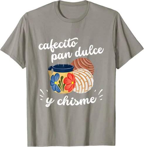 Vista 24 de Camiseta Cafecito Pan Dulce y Chisme Mexican Hispanic Pride Breakfast Negro