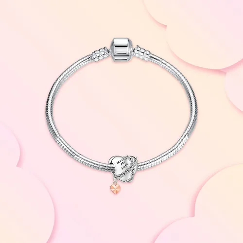 Vista 2 de Annmors Jewelry Family Charms for Woman-925 Sterling Silver Dangle Pendant Bead with Cubic ZirconiaGirl Jewelry Beads DIY Gifts for Women Bracelet
