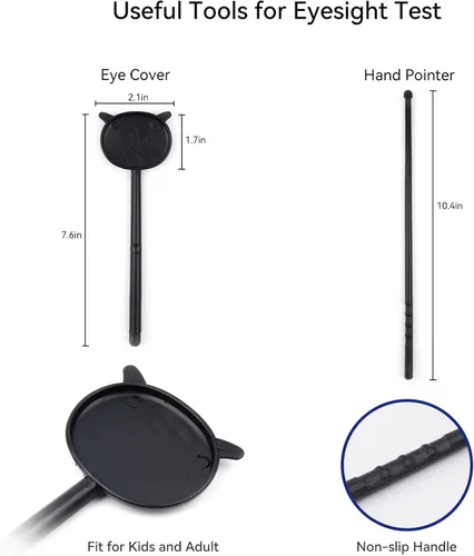 Vista 5 de Snellen - Tabla de ojos con adhesivo de fijación de 11 x 22 pulgadas, gráficos oculares para exámenes oculares, ideal para el consultorio