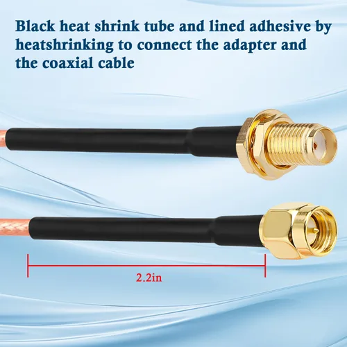 Vista 5 de XRDS -RF Cable SMA de 1 pie, macho SMA a mamparo hembra SMA RG316 SMA Cable de extensión para 4G LTE Router celular SDR USB Dongle receptor