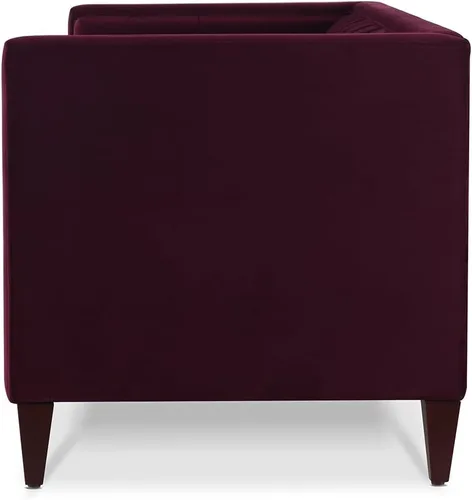 Vista 4 de Jennifer Taylor Home - Sofá modelo Jack, color vino borgoña terciopelo