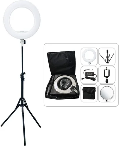 Vista 10 de Kit de luces de anillo [versión mejorada-0.7 in ultra delgado]-18 pulgadas, 3200-5600 K, anillo de luz LED regulable con soporte de luz, clip