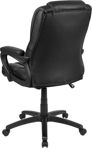 Vista 12 de Flash Furniture Fundamentals - Silla giratoria grande y alta de LeatherSoft para oficina y juegos, silla de oficina ergonómica con reposabrazos Negro