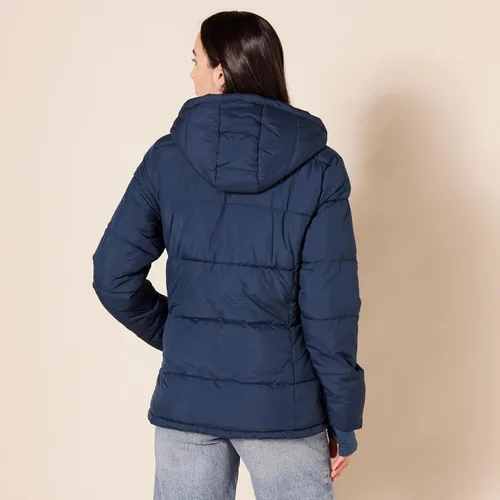 Vista 3 de Tienda Essentials - Abrigo abombado y pesado de manga larga con capucha para mujer (disponible en talla extragrande)