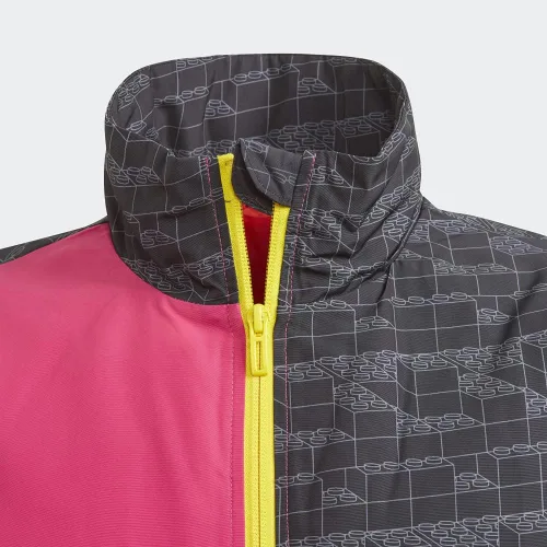 Vista 5 de adidas x Classic Lego Bricks - Chaqueta con cremallera para niños, color burdeos, talla S