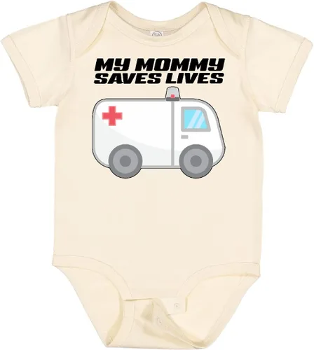 Vista 7 de inktastic My Mommy Saves Lives- Body para bebé de ambulancia