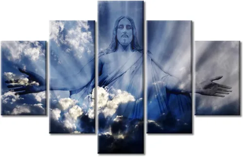 Vista 82 de TUMOVO Decoración de pared de iglesia cristiana de 3 paneles, imágenes de la resurrección de Jesús para sala de estar, dormitorio, cocina