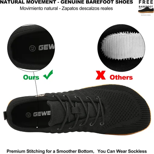 Vista 4 de Geweo Zapatos minimalistas unisex Suela sin caída Puntera ancha Comodidad más flexible Movimiento natural en forma de pie Zapatos deportivos