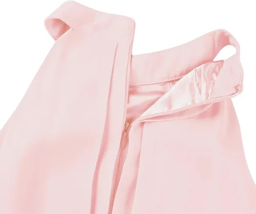 Vista 7 de YONGHS Vestido de dama de honor alto y bajo halter de las mujeres vestido corto de fiesta de baile vestido de regreso a