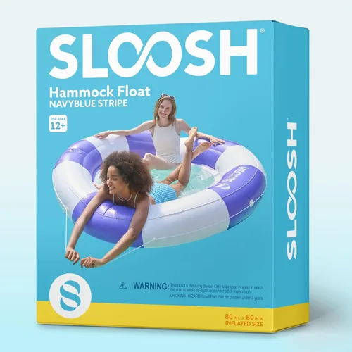 Vista 7 de SLOOSH Flotador inflable para piscina con malla, flotadores de piscina de 80 x 80 pulgadas, doble anillo redondo para adultos, balsa flotante