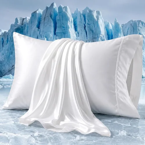 Vista 13 de Beckham Hotel Collection Fundas de almohada refrescantes para personas que duermen con calor, tamaño King, juego de 2, ropa de cama fresca, cierre