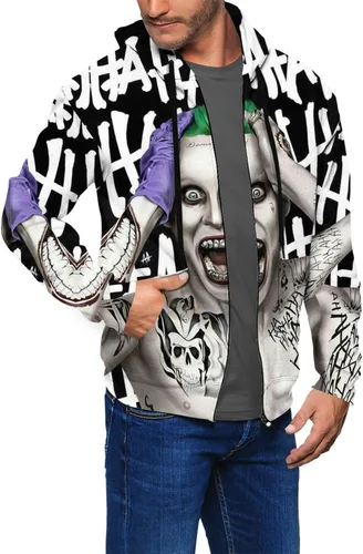 Vista 2 de DIYYAO The Joker - Sudadera con capucha y cremallera para hombre, con bolsillo
