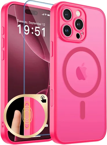 Vista 380 de zapica Funda magnética para iPhone Air, con protector de pantalla de vidrio templado, compatible con MagSafe, translúcida mate, a prueba de golpes