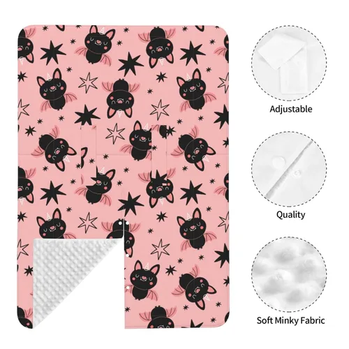 Vista 7 de Toldo para asiento de coche de bebé con diseño de murciélago de dibujos animados para Halloween, cubierta multiusos para lactancia materna, funda