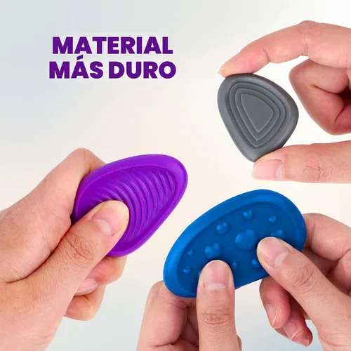 Vista 3 de Juguetes Fidget para Adultos de Piedra Sensorial: Paquete de 6 Piedras de Preocupación Texturizadas para Niños Autistas para Calmarse - Juguetes