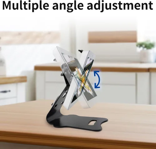 Vista 4 de shinar Metal Swivel and Tilt Desktop Tablet Stand for Echo Hub 8” No Need Mounting Adjustable with 360 Degree Rotatable Mounting Bracket Stable