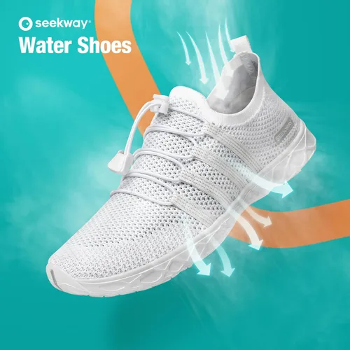 Vista 2 de SEEKWAY Zapatos de agua para hombre y mujer, secado rápido, zapatos acuáticos descalzos, playa, caminar, kayak, canotaje, deportes acuáticos SP006