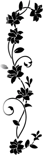 Vista 2 de Adhesivo decorativo de pared de vinilo extraíble de flores de ratán blanco mate de 6'' x 22