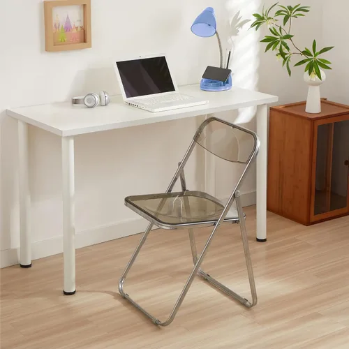 Vista 2 de Urban Lifestyle Silla plegable moderna de acrílico transparente con marco cromado, negro