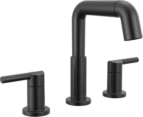 Vista 11 de Delta Nicoli - Grifo de baño de oro cepillado con rociador, grifo de fregadero de baño de 8 pulgadas con 3 agujeros y rociador extraíble, desagüe