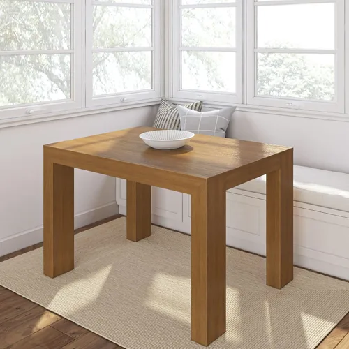 Vista 26 de Plank+Beam Mesa de comedor de 48 pulgadas, mesa de cocina de madera maciza de 48 pulgadas, mesa de comedor rectangular para comedor, oficina