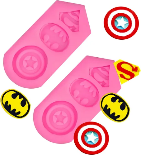 Vista 8 de Molde de silicona de superhéroe, 2 moldes para fondant, moldes de caramelo y chocolate