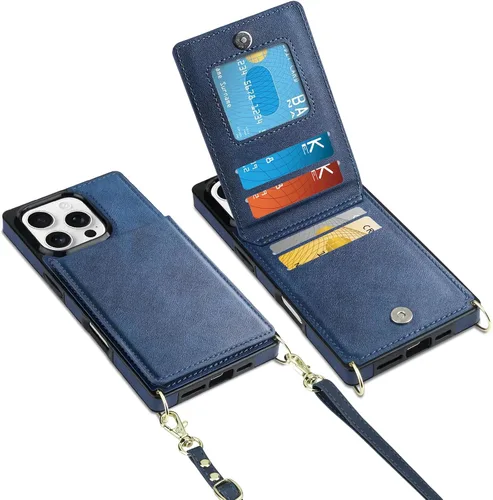 Vista 37 de Vofolen - Funda tipo cartera para iPhone 11 con tarjetero y bloqueo RFID, color negro Crossbody Adjustable Strap Purse Magnetic Clasp Heavy Duty