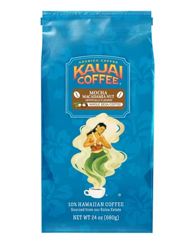 Vista 14 de Kauai Coffee Café de grano entero, suave, no amargo, arábica puro de tostado medio, notas florales y aroma brillante, cultivado en la granja de café