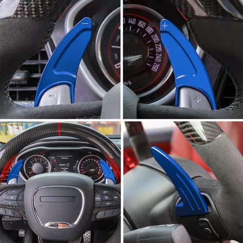 Vista 6 de Para Dodge Challenger Charger 2015-2024 Accesorios Interiores Decoración Volante Paletas de Cambio Extendidas Cubierta de Moldura+Interruptor