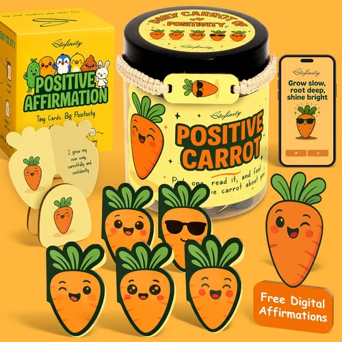 Vista 16 de Stofinity Tarro de 60 tarjetas de afirmación de pepinillos positivos – Regalo de aliento, positividad y apoyo emocional para niñas adolescentes