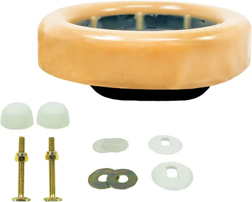 Vista 2 de EvertechPRO Kit universal de repuesto de anillo de cera de inodoro extra grueso para toma de suelo con embudo de brida de goma negra, junta