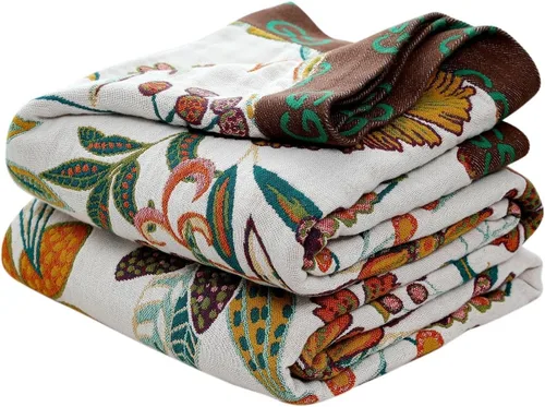 Vista 40 de LUTBM Manta bohemia para sofá de 50 x 60 pulgadas, 100% algodón, suave Animal-pájaro-a