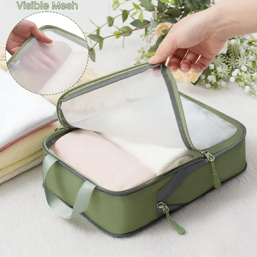 Vista 32 de BAGAIL 4 Set/6 Set Ultraligero Compresión Embalaje Cubos Organizador de Embalaje para Accesorios de Viaje Equipaje Maleta Mochila