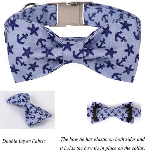 Vista 3 de Collar para perro con corbatín de Lionet Paws, Collar de corbatín de verano para perro, Collar para perro ajustable y cómodo, regalo para cachorro
