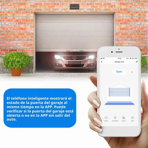 Vista 5 de Tuya WiFi+BT Kit de controlador inteligente para abridor de puerta de garaje, kit de controlador inteligente de garaje, función de temporización