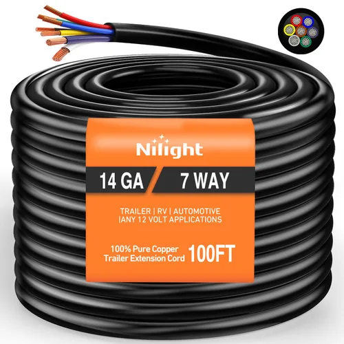 Vista 13 de Nilight - 50048R Caja de Conexiones Eléctrica de 7 Vías para Remolque, Conector de Cable para Remolque de 7 Terminales, Caja de Conexiones