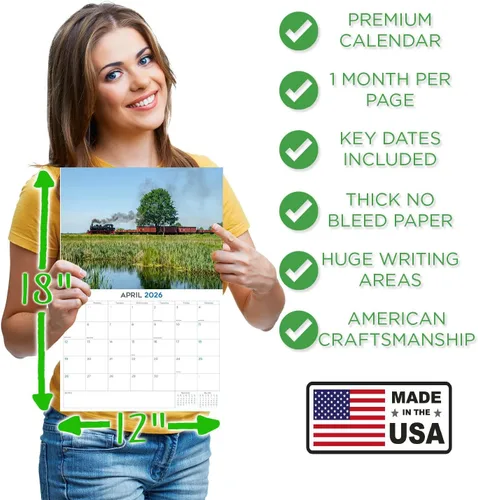 Vista 183 de Calendario de grises africanos 2025 2026 – Planificador mensual de pared de aves africanas – 12 x 18 pulgadas (abierto), calendario de pared