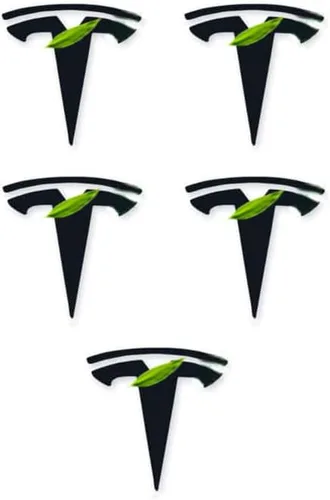 Vista 10 de Adhesivos con emblema T para llanta de rueda de tapa central, 5 piezas, compatibles con el modelo S X 3 Plata
