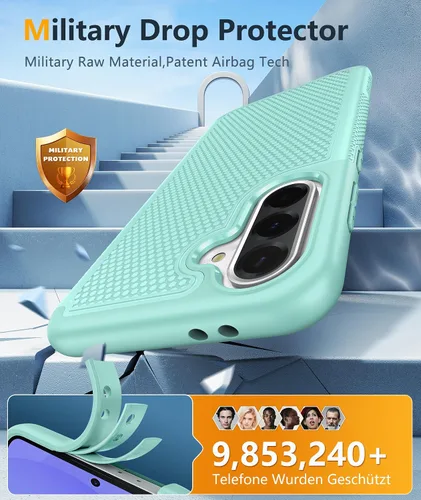 Vista 607 de FNTCASE Funda para iPhone 17 Pro: Fundas delgadas translúcidas de color azul claro compatibles con MagSafe, protección completa de la cámara