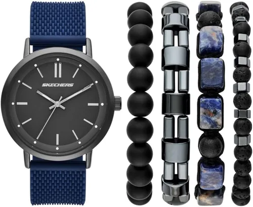 Vista 9 de Skechers Set de Regalo para Hombre con Reloj y Pulsera Apilable o Correa Intercambiable