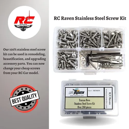 Vista 4 de Kit de tornillos y kit de piezas RC para Revo con más de 260 piezas de tornillo hexagonal de acero inoxidable RC herramienta de coche incluyendo