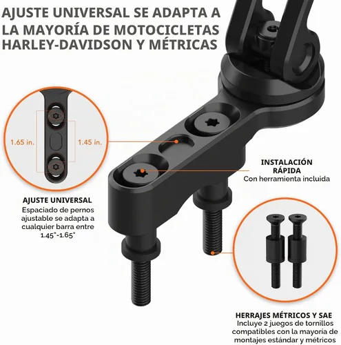 Vista 4 de Rokform Soporte de teléfono para percha de motocicleta, aluminio (negro)