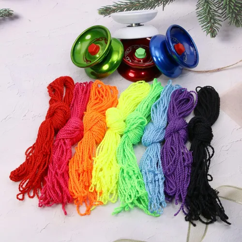 Vista 5 de Penta Angel 80 cuerdas Yoyo (10 cada uno: verde lima florescente, amarillo, naranja, azul, rosa, rojo, negro y blanco)
