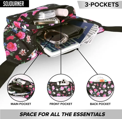 Vista 4 de SoJourner Riñonera, bolsa para la cintura con estampado y bolsas de fiesta para hombres, mujeres festivales, raves bonita bolsa para la cintura