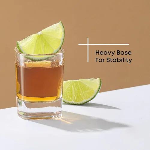 Vista 5 de JoyJolt Set de 6 vasos de trago corto de base pesada, vasos de tragos de 2 onzas