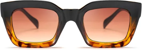 Vista 2 de FEISEDY Gafas de sol clásicas para mujer, de moda, gruesas, cuadradas, marco grueso, UV400 B2471