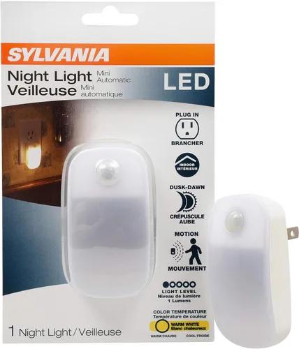 Vista 8 de LEDVANCE Sylvania - Luz nocturna LED con puertos USB duales, 22 años, del atardecer al amanecer, acabado esmerilado, 3000 K, blanco cálido Blanco