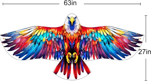 Vista 2 de HENGDA KITE Cometa de águila, para niños y adultos, fácil de volar, excelente diseño de tela y estructura, las imágenes son hermosas en alta